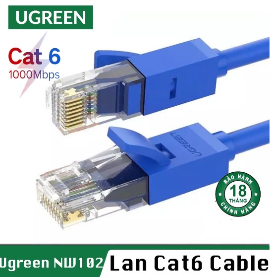 Cáp mạng đúc sẵn Cat6 2m chính hãng Ugreen 11202 cao cấp